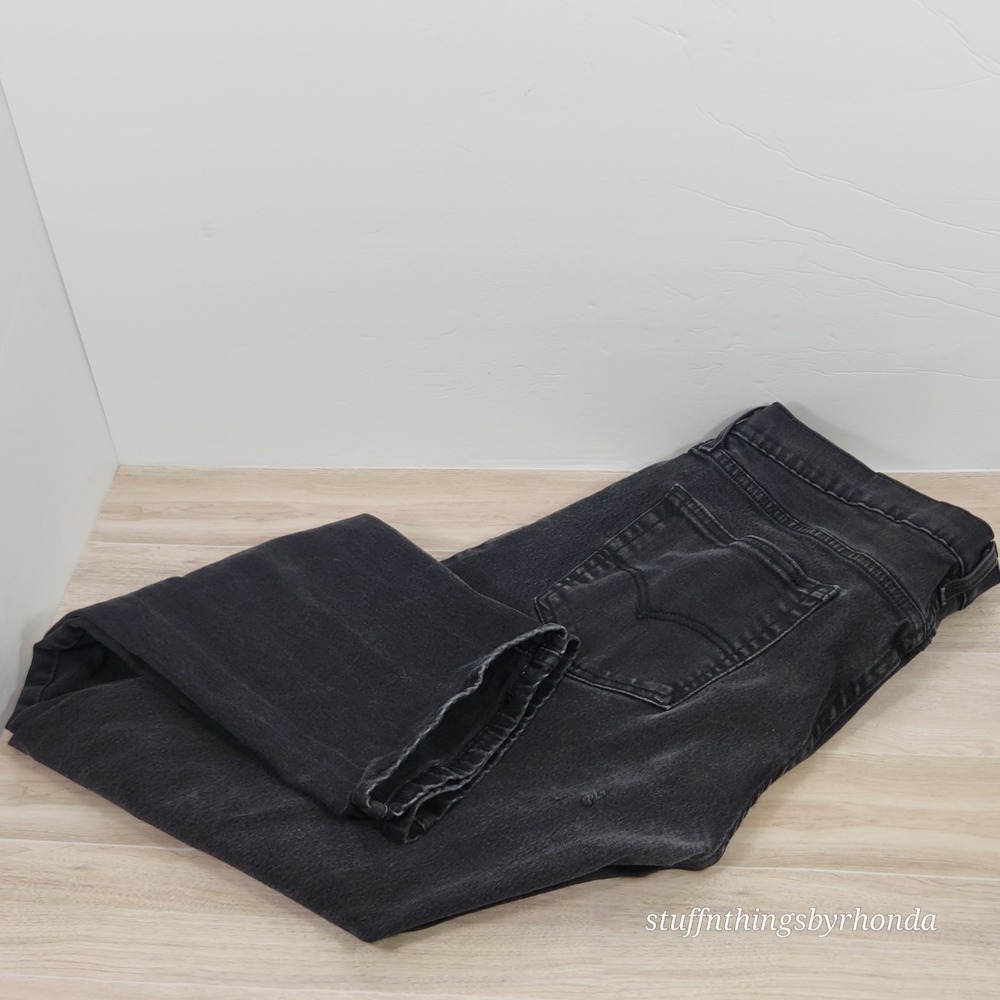 Men's Levis 541 Black Label Athletic Taper Distressed Denim Jeans Size 36X34